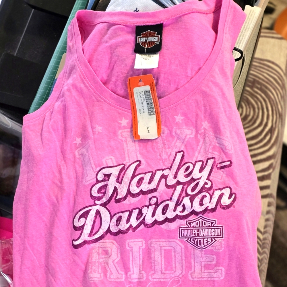 Harley-Davidson Pink Sleeveless Top "Wytheville, VA".  Women's XL. Brand New!